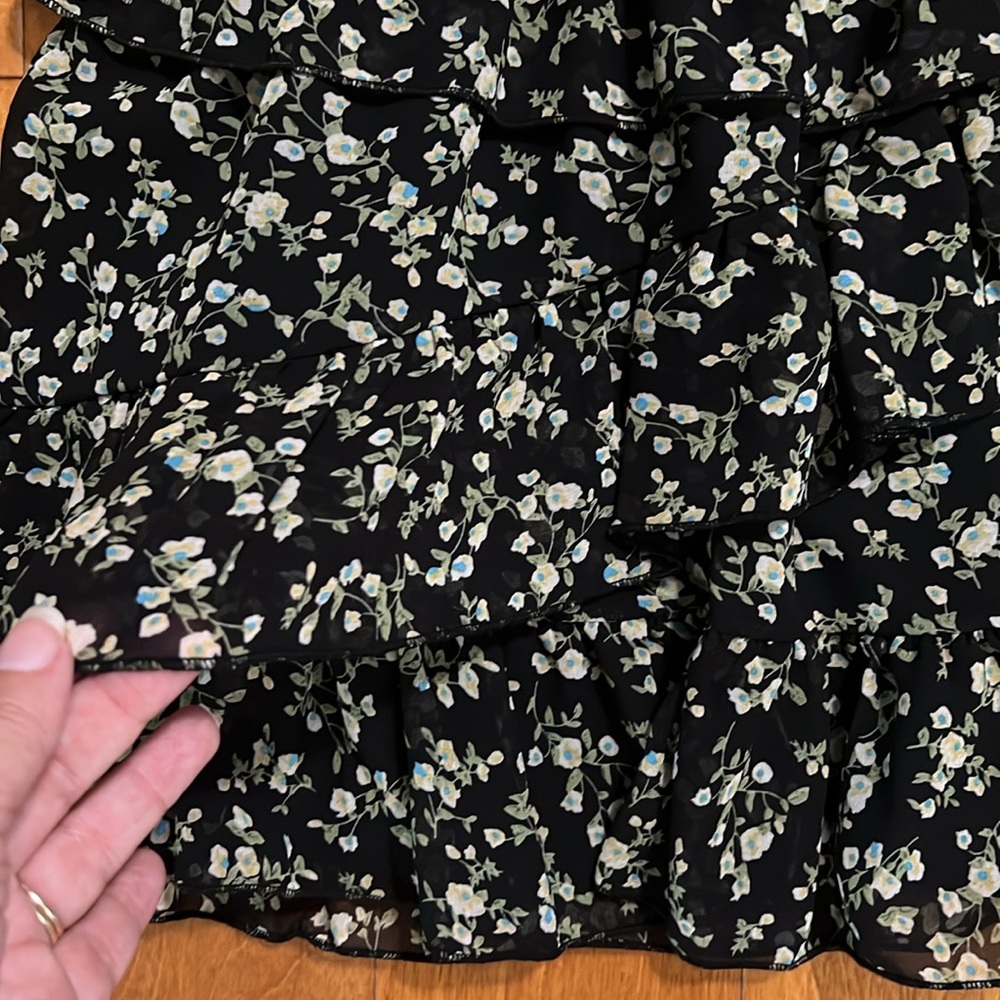Princess Polly Floral Tiered Asymmetrical Mini Skirt Size 2 Grunge Fairy Cottage - Picture 6 of 9